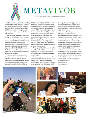 METAvivor Featured in Breast Cancer Wellness Magazine